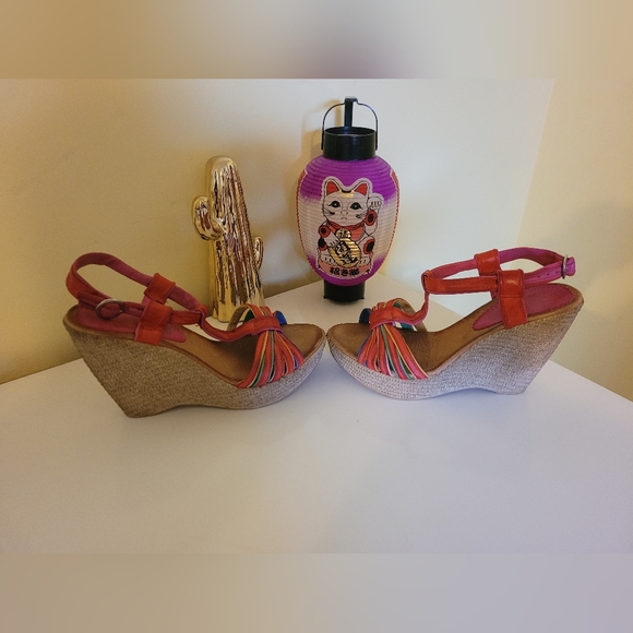 David Tyler Wedge Sandals, GUC, Size 9 - Picture 5 of 7